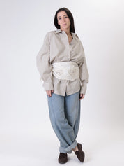 Camicia quadri foulard beige