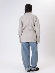 Camicia quadri lacci beige