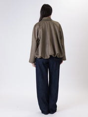 Bomber intrecciato Suede militare