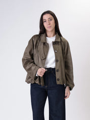 Bomber intrecciato Suede militare