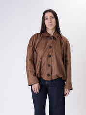 Bomber intrecciato Suede tabacco