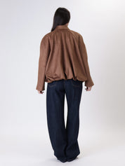 Bomber intrecciato Suede tabacco