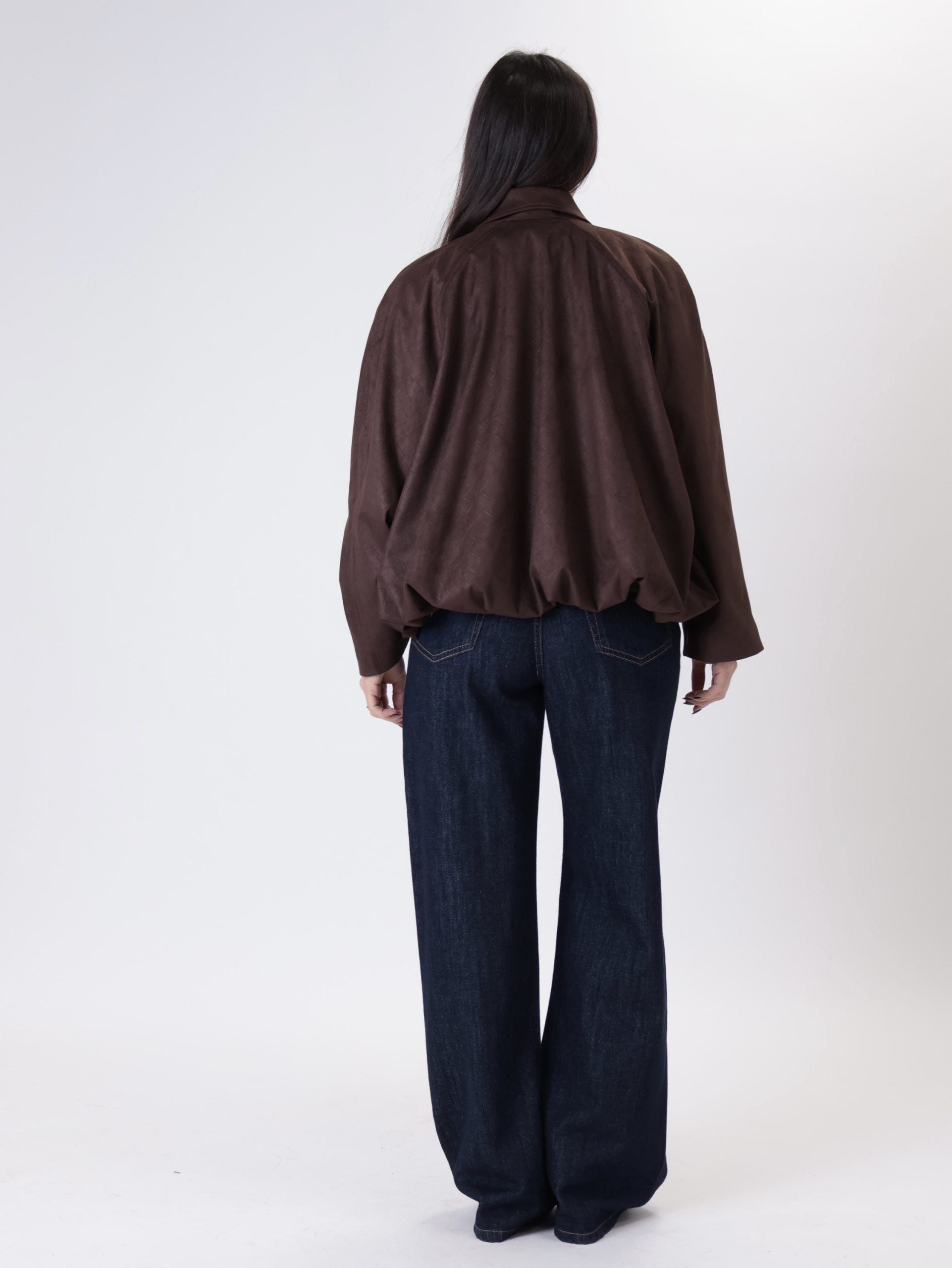 Bomber intrecciato Suede moro