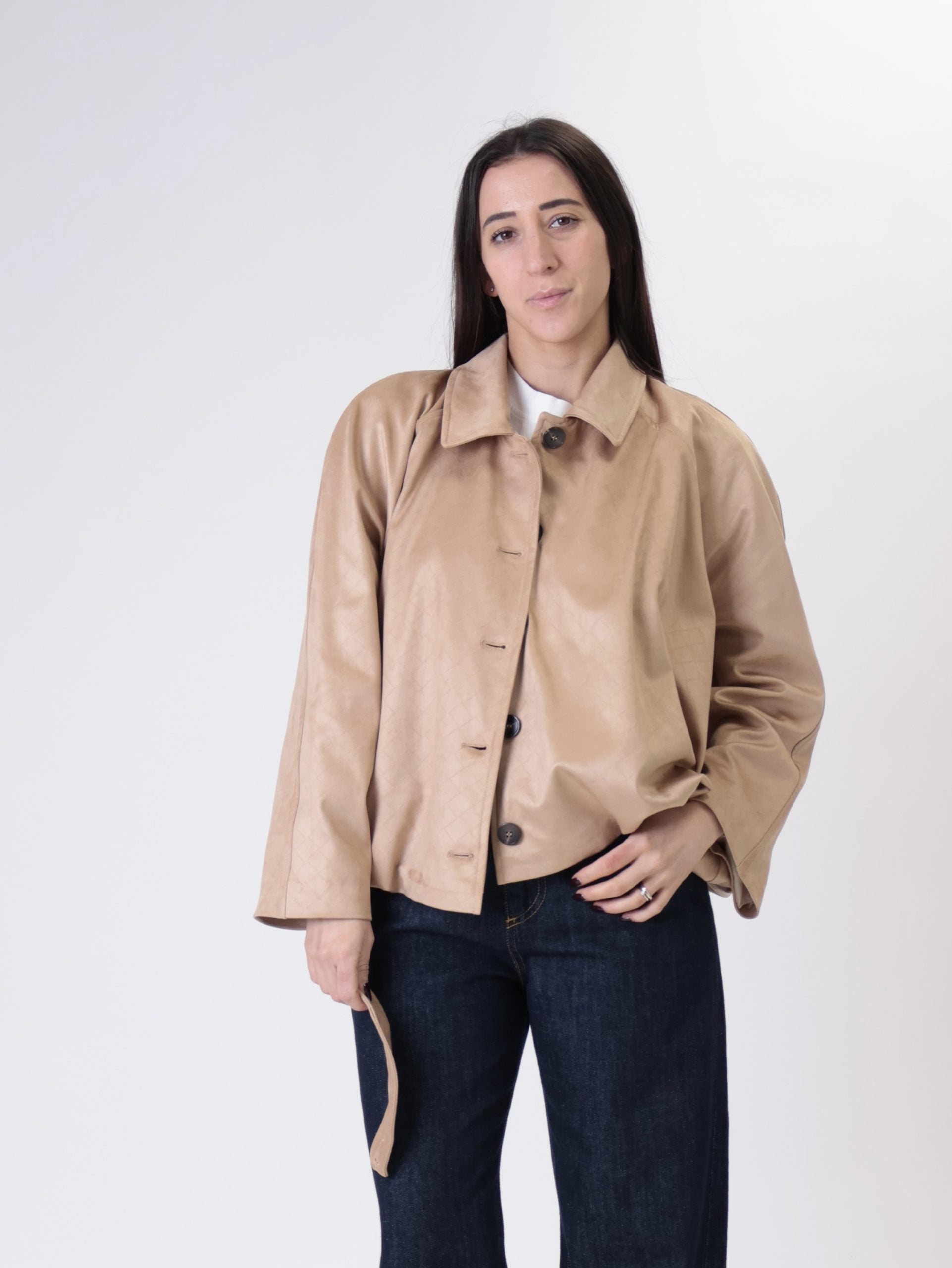 Bomber intrecciato Suede beige