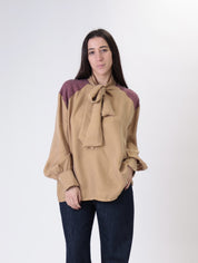 Camicia cupro senape/vino