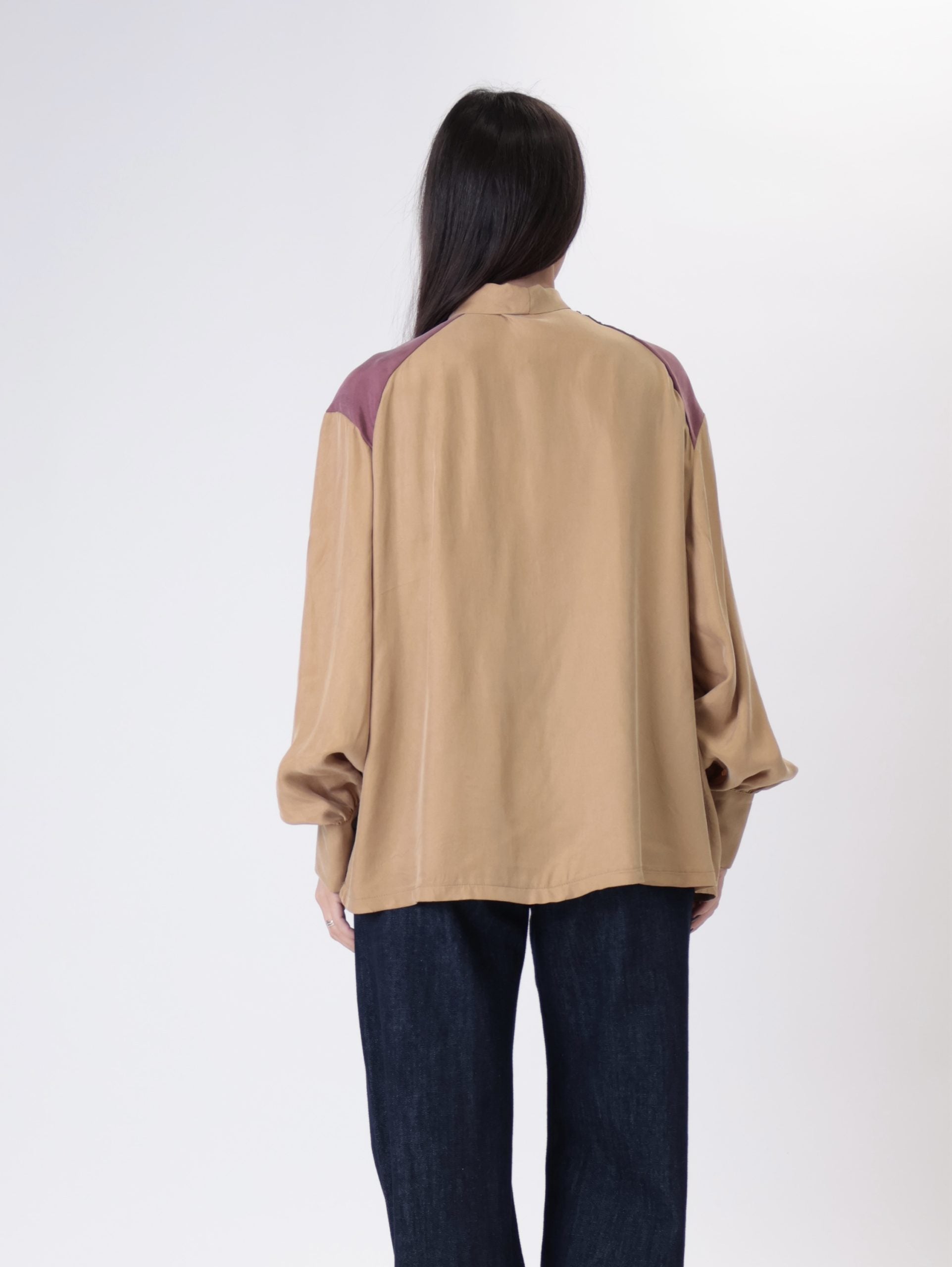 Camicia cupro senape/vino