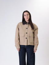 Bomber colletto moro intrecciato beige