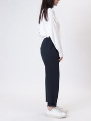 Blue stretch cigarette trousers