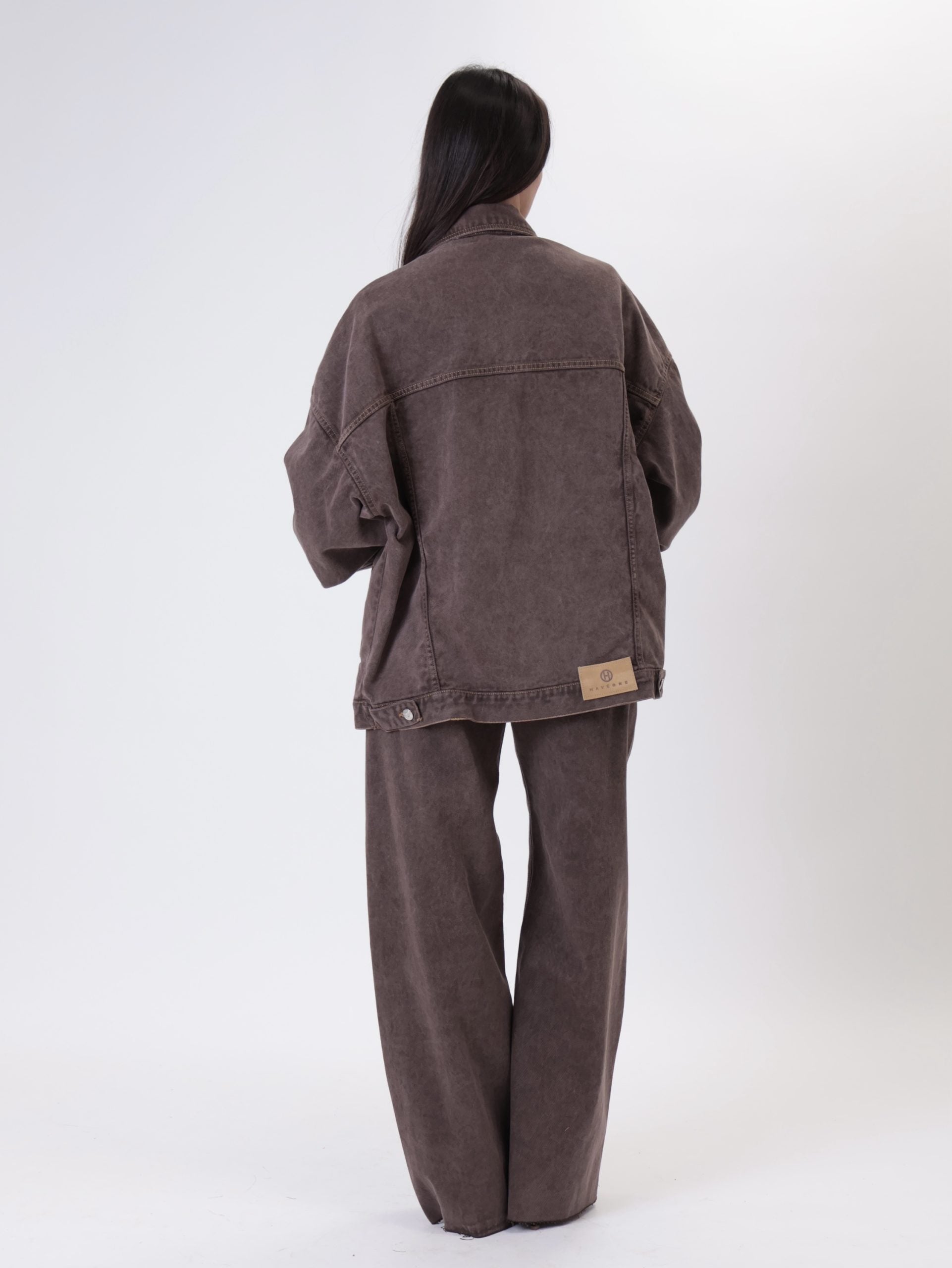 Giacca jeans sfumato moro