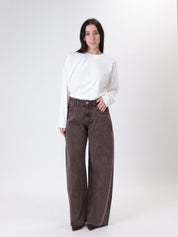 Jeans regular sfumato moro