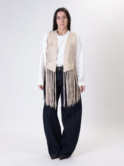 Butter fringe vest