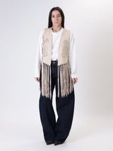 Butter fringe vest