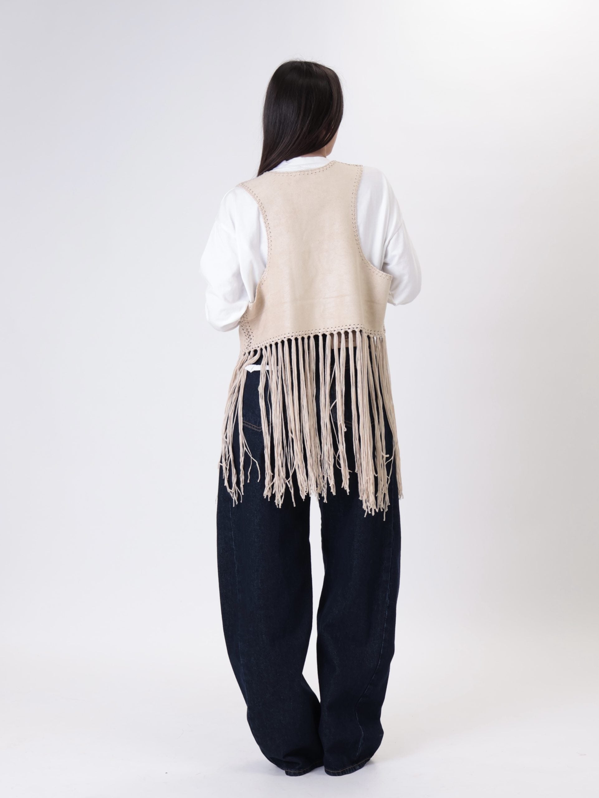 Butter fringe vest