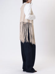 Butter fringe vest