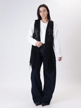 Black fringed gilet