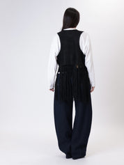 Black fringed gilet