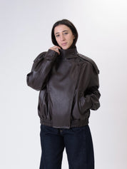 Bomber ecopelle martellato moro