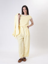 Yellow "straight" pleated trousers