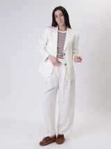 Trousers, "straight" natural pleats