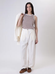 Trousers, "straight" natural pleats