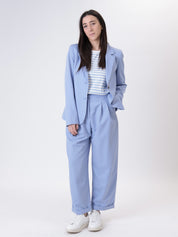"Diretta" darted trousers light blue