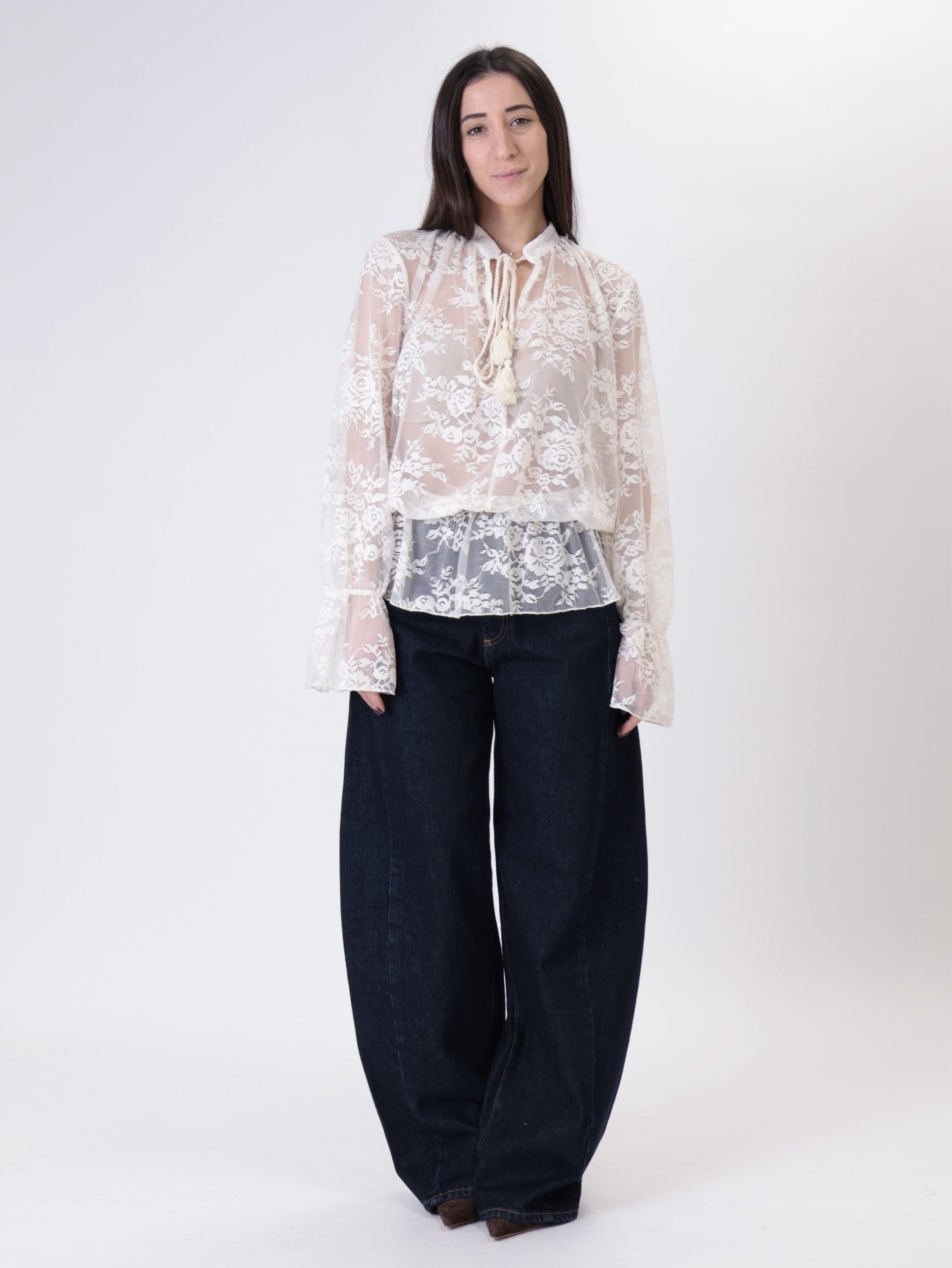 Blusa pizzo avorio