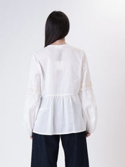 Blusa pizzo naturale bianco