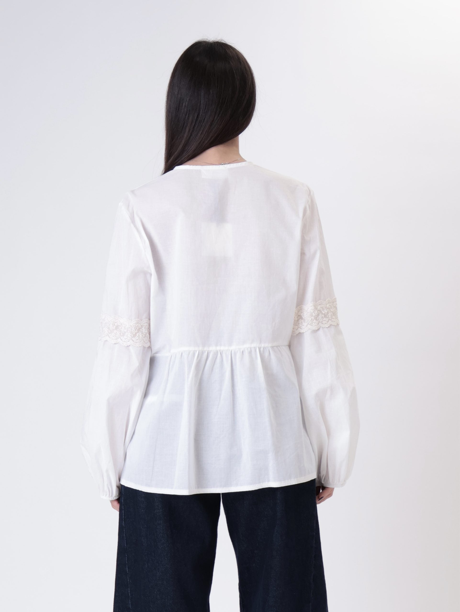 Blusa pizzo naturale bianco