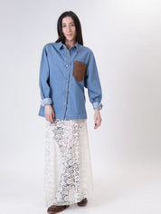 Ivory lace long skirt