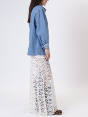 Ivory lace long skirt