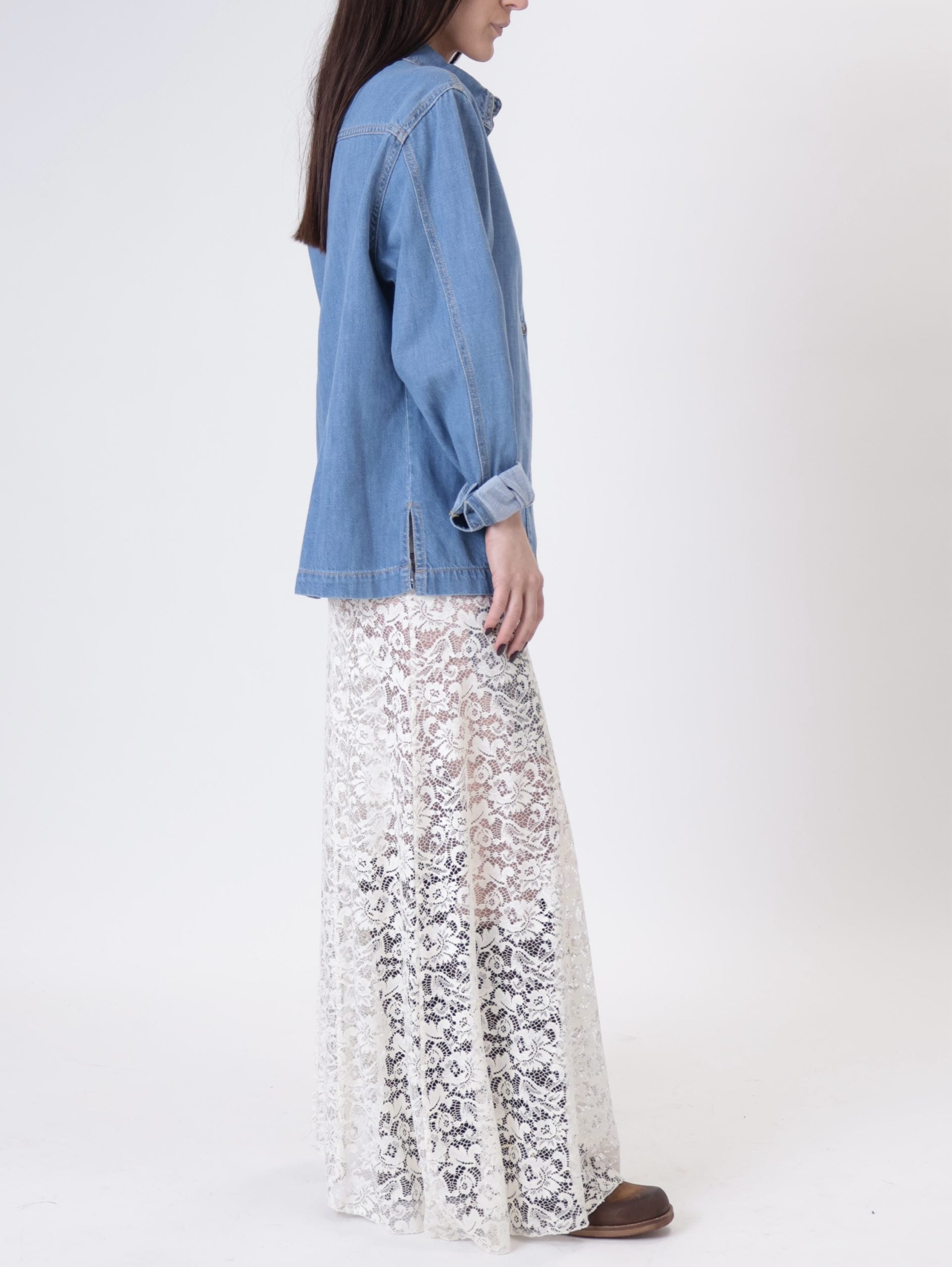 Ivory lace long skirt