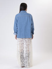 Ivory lace long skirt
