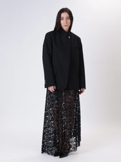 Black lace maxi skirt