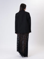 Black lace maxi skirt
