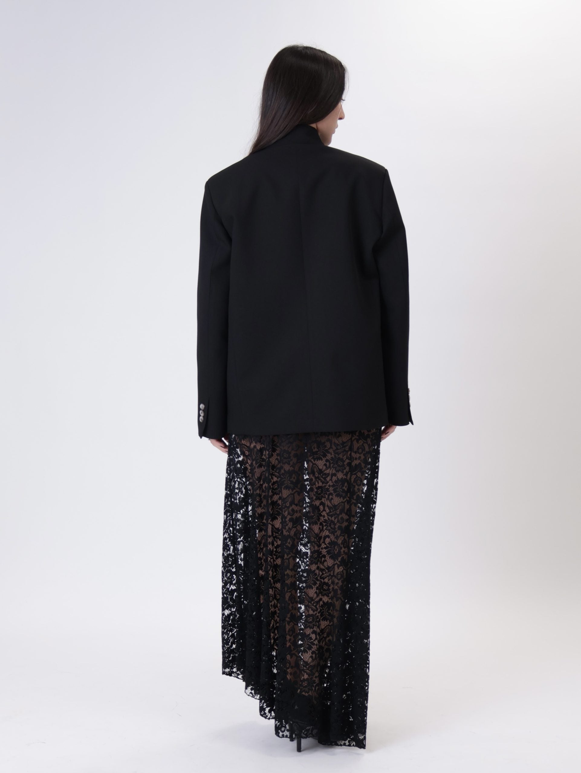 Black lace maxi skirt