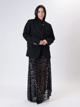 Black lace maxi skirt