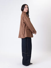 Blazer intreccio suede tabacco