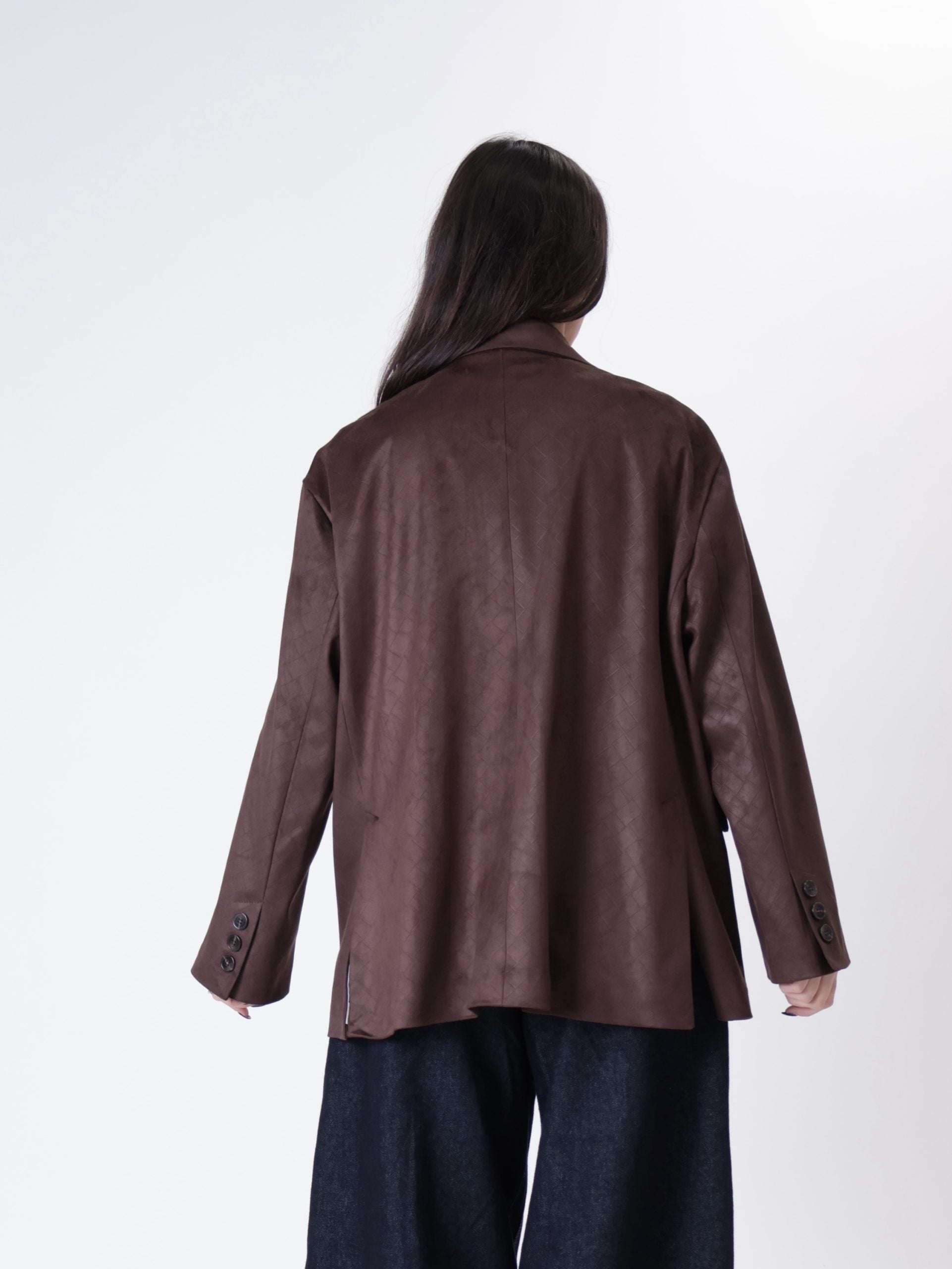 Blazer intreccio suede moro