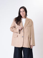Blazer intreccio suede beige