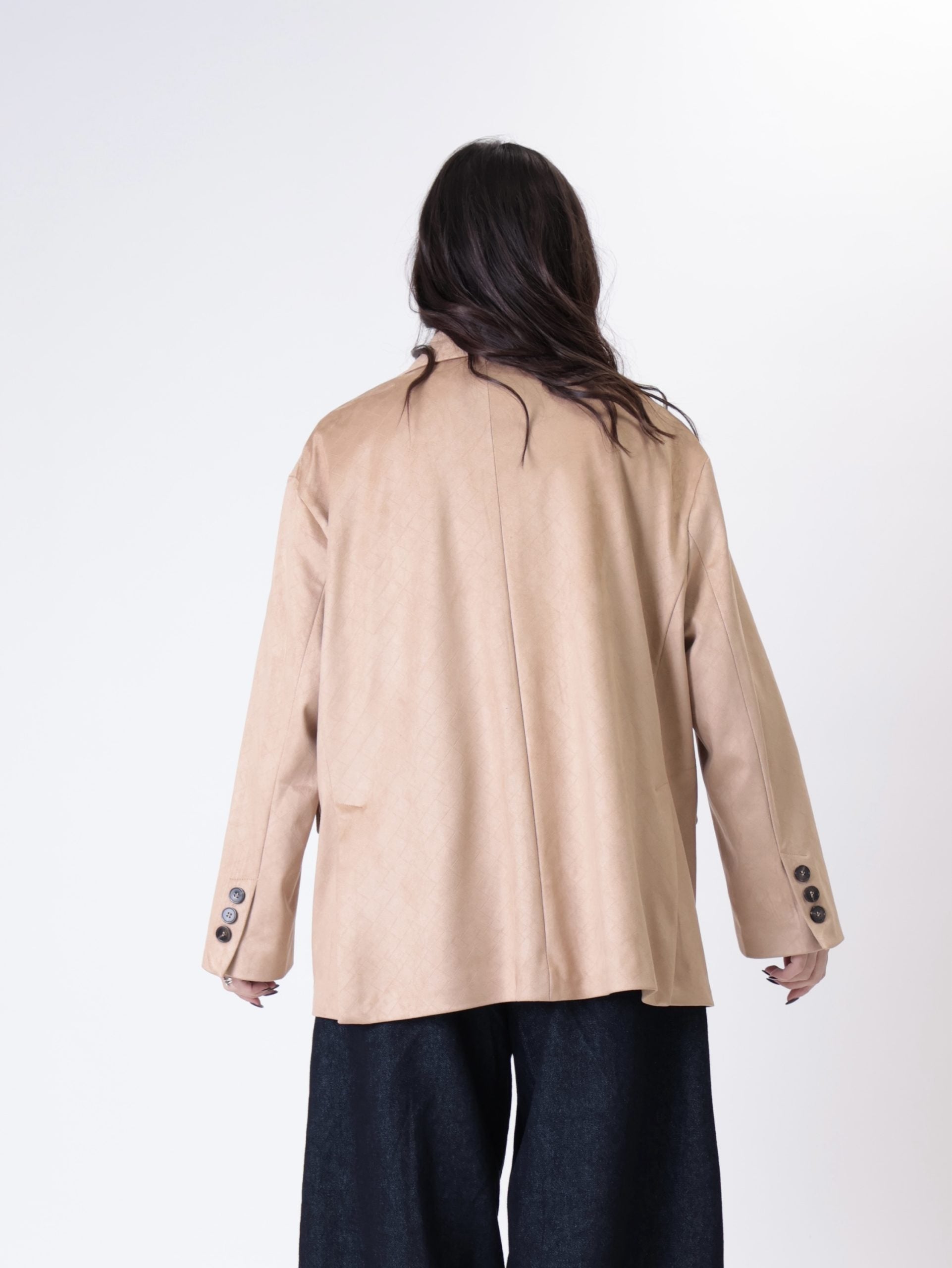 Blazer intreccio suede beige