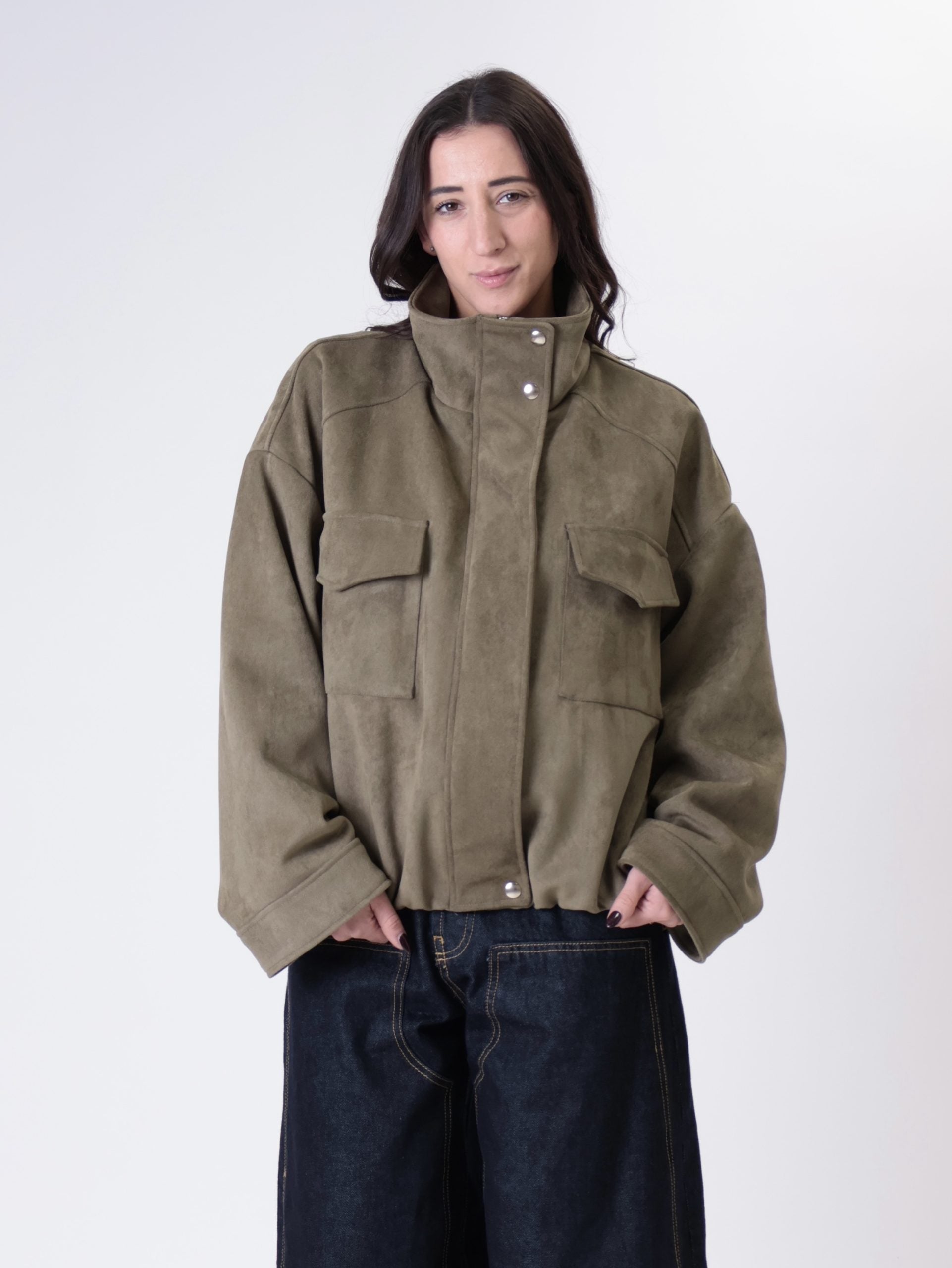 Bomber suede Emily militare