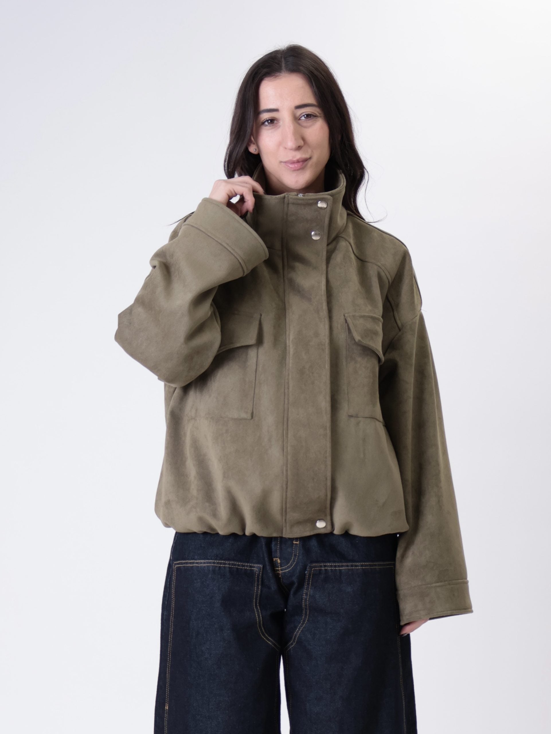 Bomber suede Emily militare