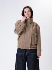 Bomber suede Cecilia sabbia