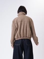 Bomber suede Cecilia sabbia