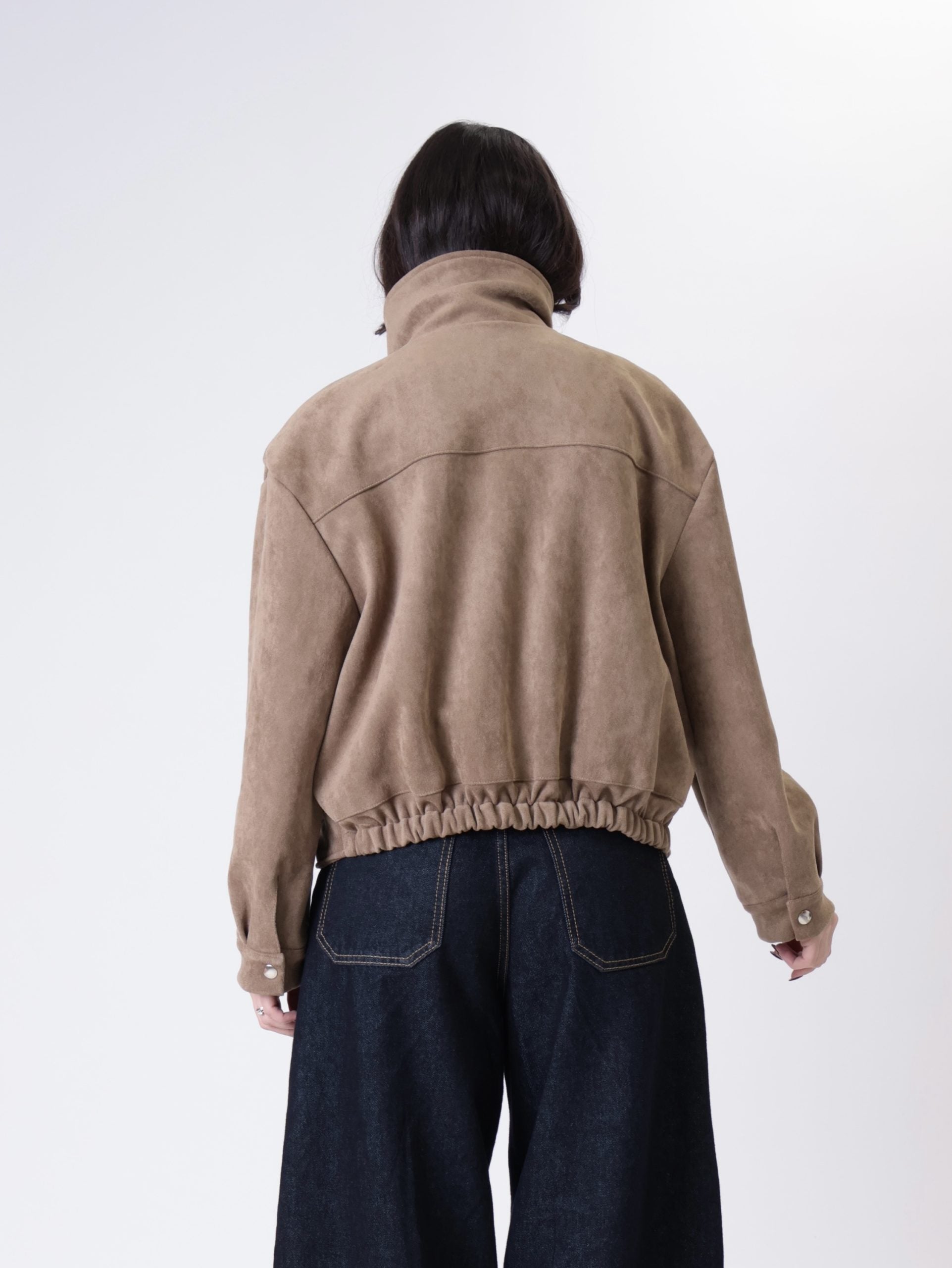 Bomber suede Cecilia sabbia