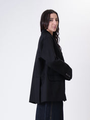 Blazer over cotone nero