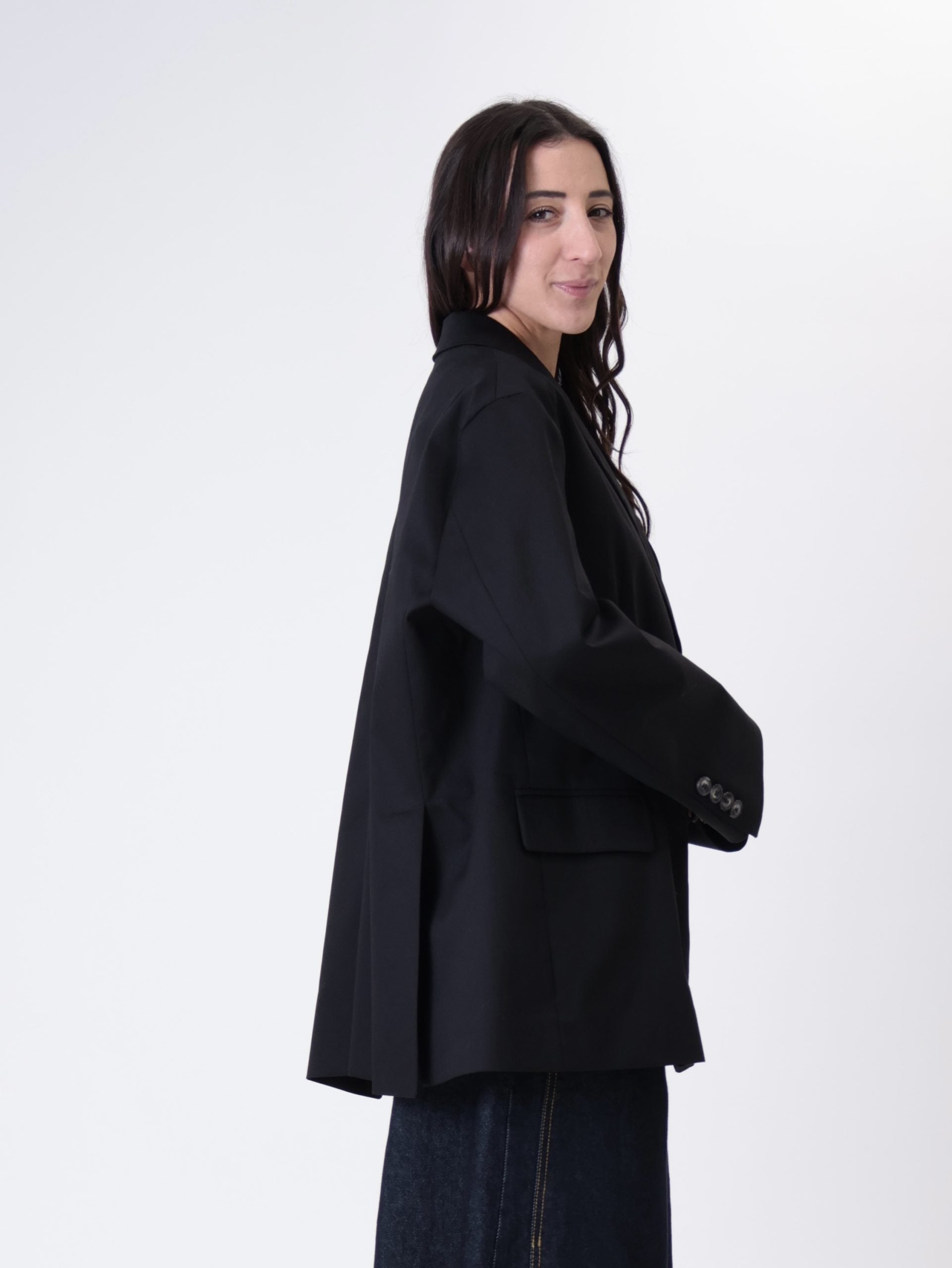 Blazer over cotone nero