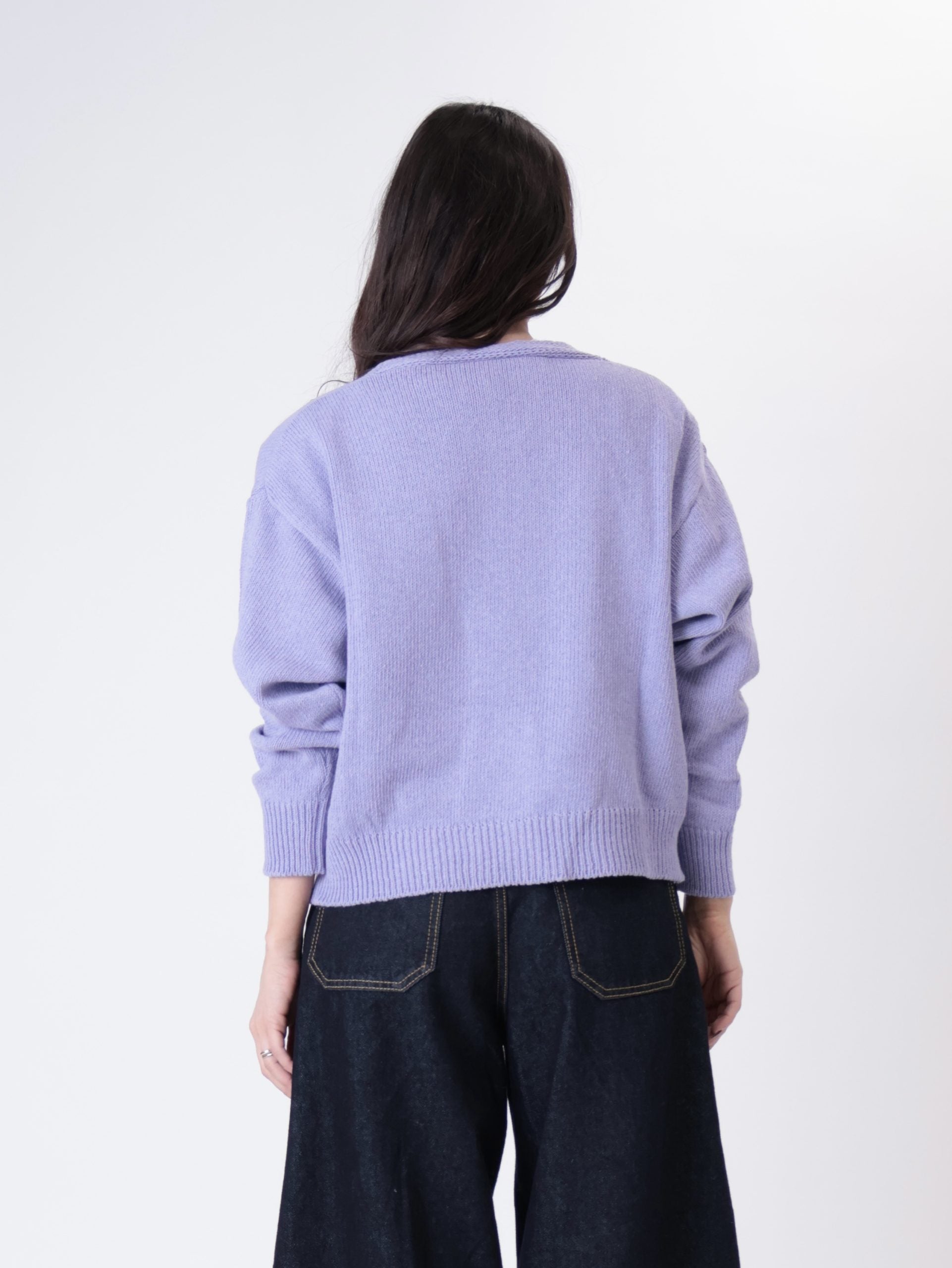 Basic lilac cotton cardigan
