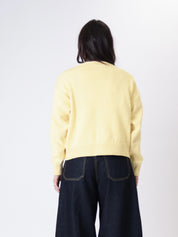 Basic yellow cotton cardigan
