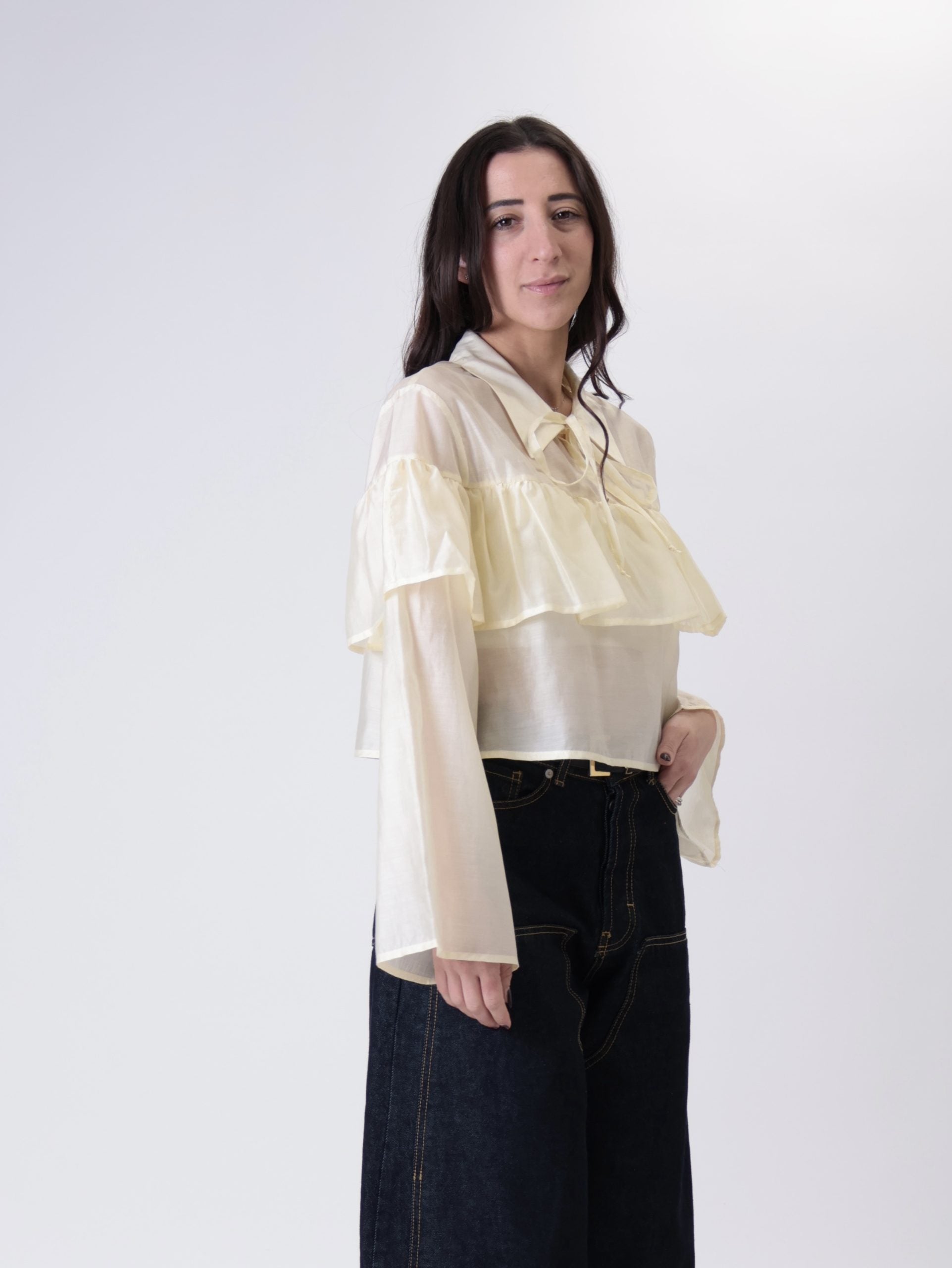 Blusa crop voilant pulcino